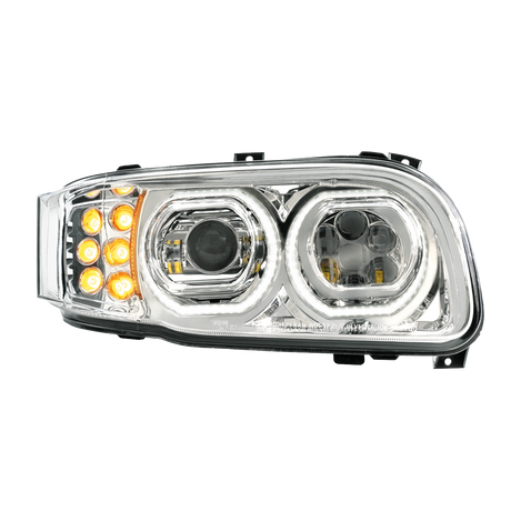 Peterbilt 389 (2008-2024) - High Power Headlight With 10 LED Turn & 100 LED Halo
