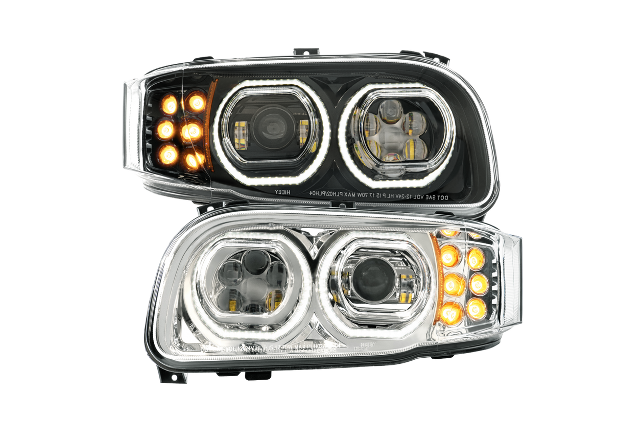Peterbilt 389 (2008-2024) - High Power Headlight With 10 LED Turn & 100 LED Halo