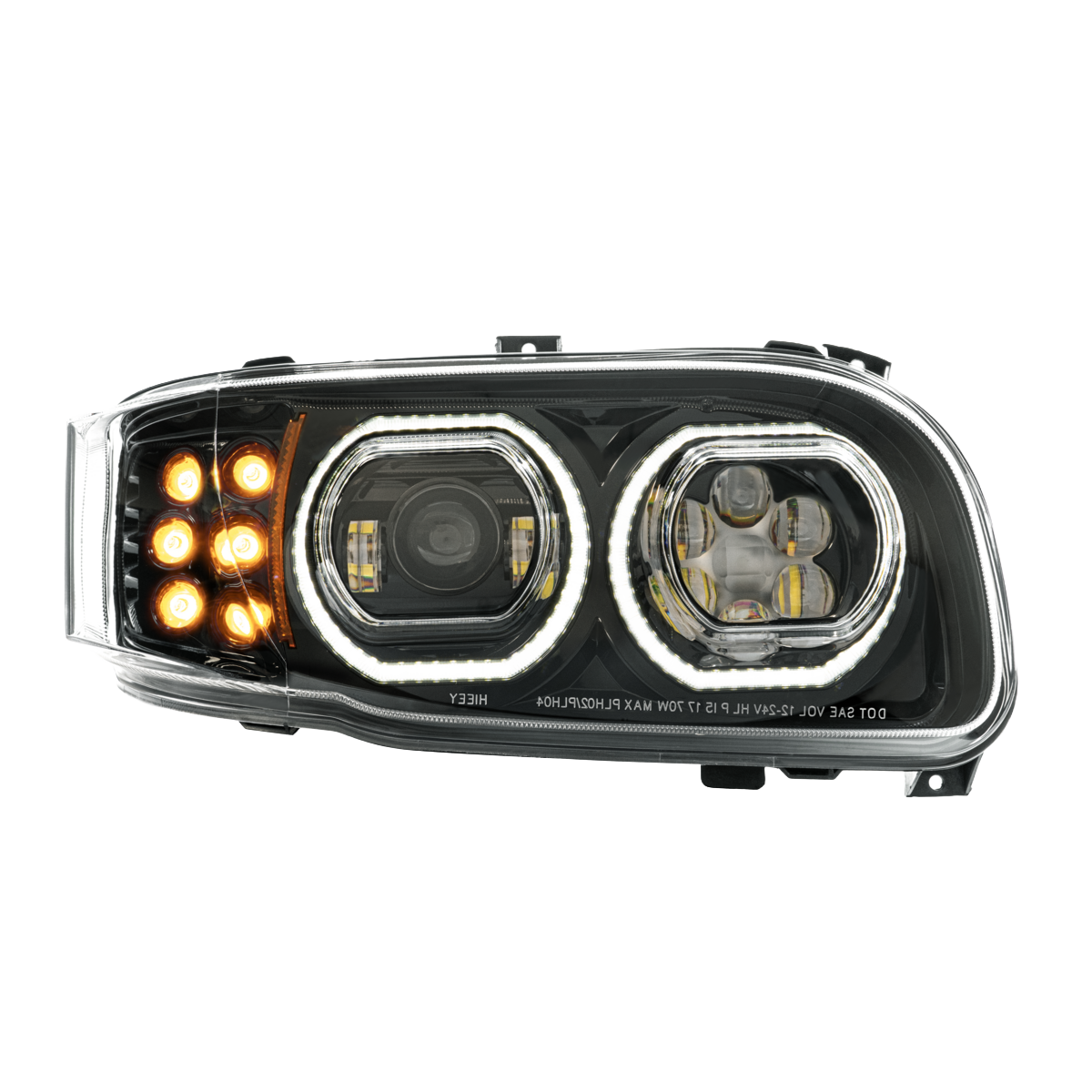 Peterbilt 389 (2008-2024) - High Power Headlight With 10 LED Turn & 100 LED Halo