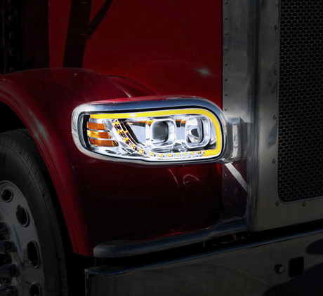Peterbilt 389, 388 and 567 - Projection Headlight With LED Turn Signal & Light Bar