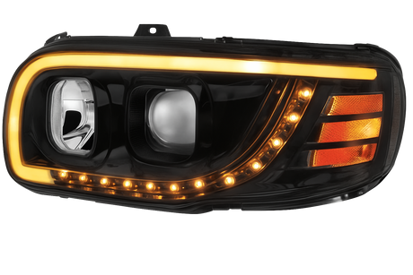 Peterbilt 389, 388 and 567 - Projection Headlight With LED Turn Signal & Light Bar