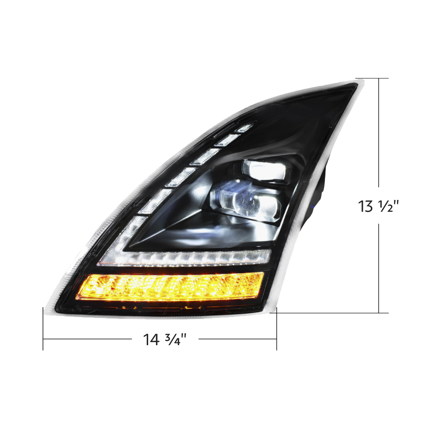 Volvo VNL (2018-2024) - Full LED Headlight With LED Turn Signal and DRL