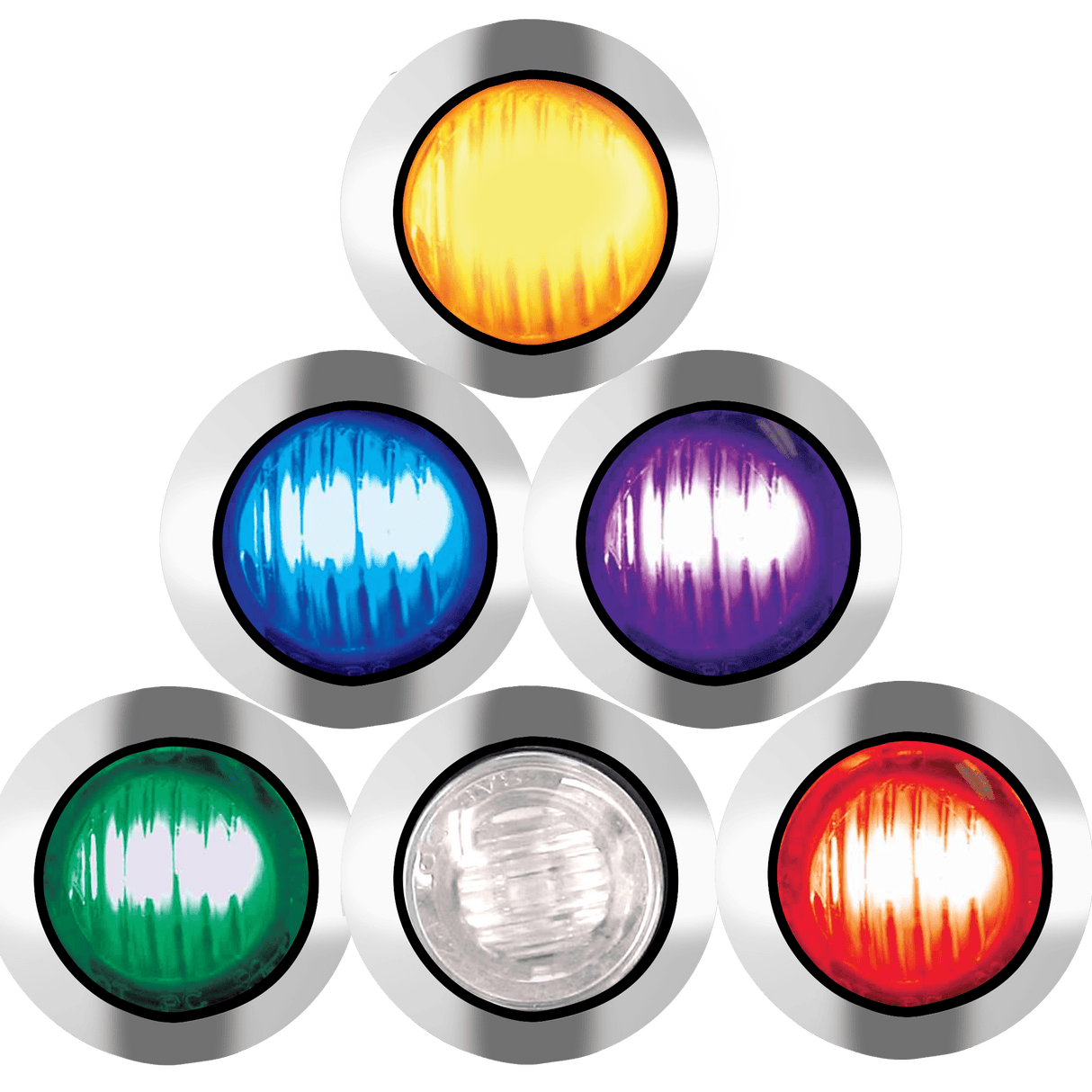 3/4″ Amber Dual Color Round 3 LED Marker Lights - HD Truck Source