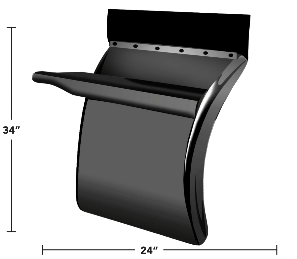 34 Inch Quarter Fender Pair Smoked Black Mirror Finish Triangle Brackets Included - HD Truck Source