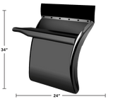 34 Inch Quarter Fender Pair Smoked Black Mirror Finish Triangle Brackets Included - HD Truck Source