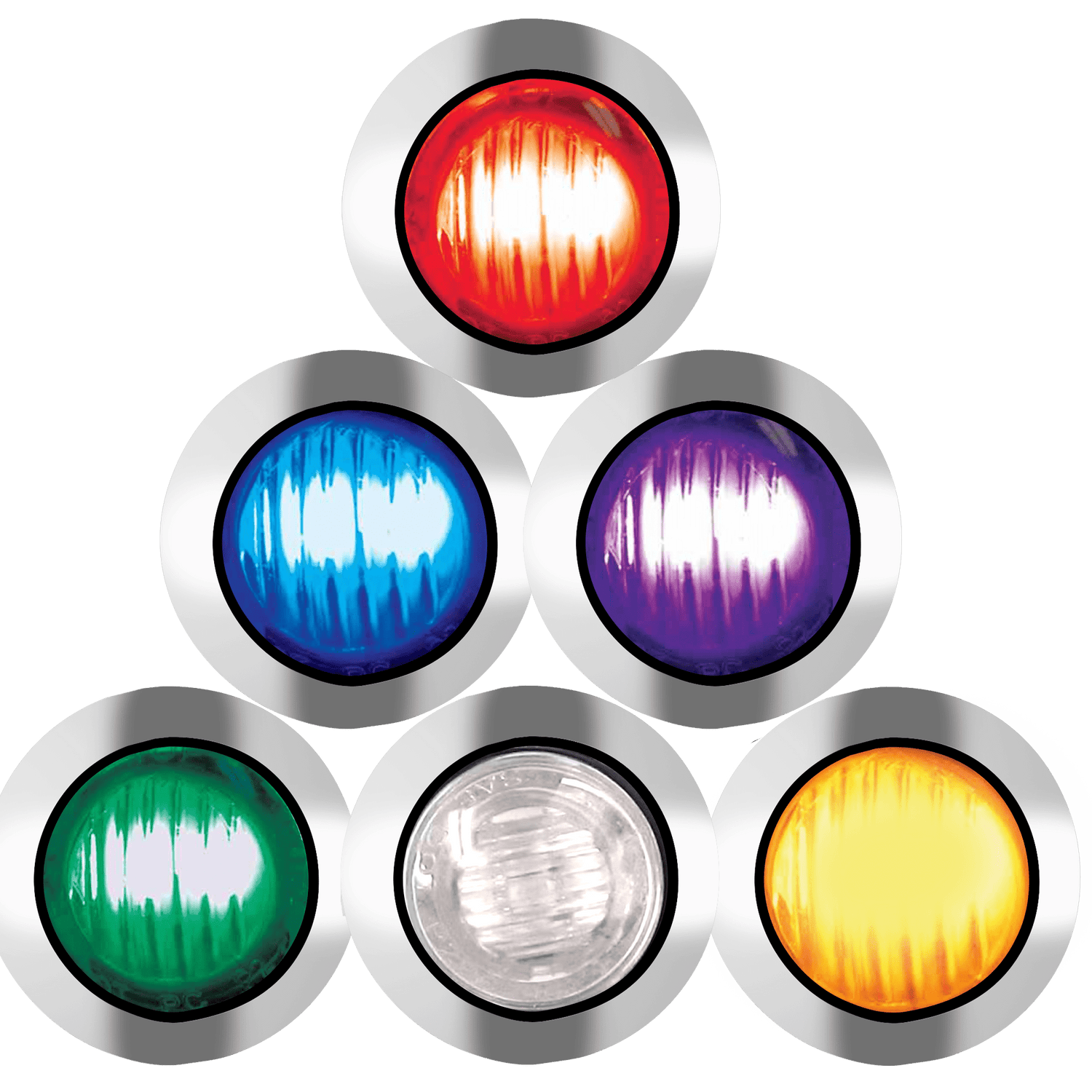 3/4″ Red Dual Color Round 3 LED Marker Lights - HD Truck Source