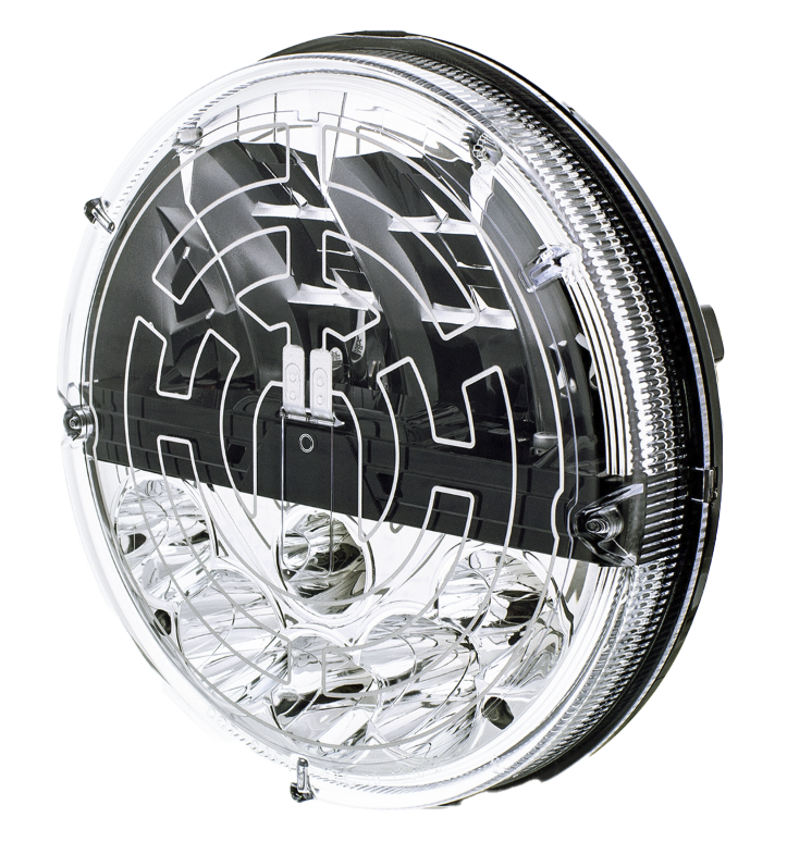 7" Heated LED Round Headlight With Polycarbonate Lens & Housing