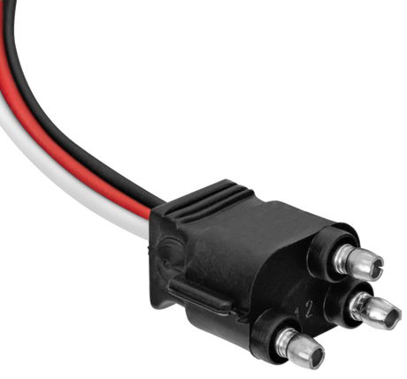 Pigtail - 3 Wire With 3 Prong Straight Plug - 12" Lead