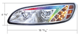 Peterbilt 386 (2006-2016) and 387 (2000-2011) - LED Headlight With Color Changing Position Light Bar