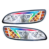 Peterbilt 386 (2006-2016) and 387 (2000-2011) - LED Headlight With Color Changing Position Light Bar