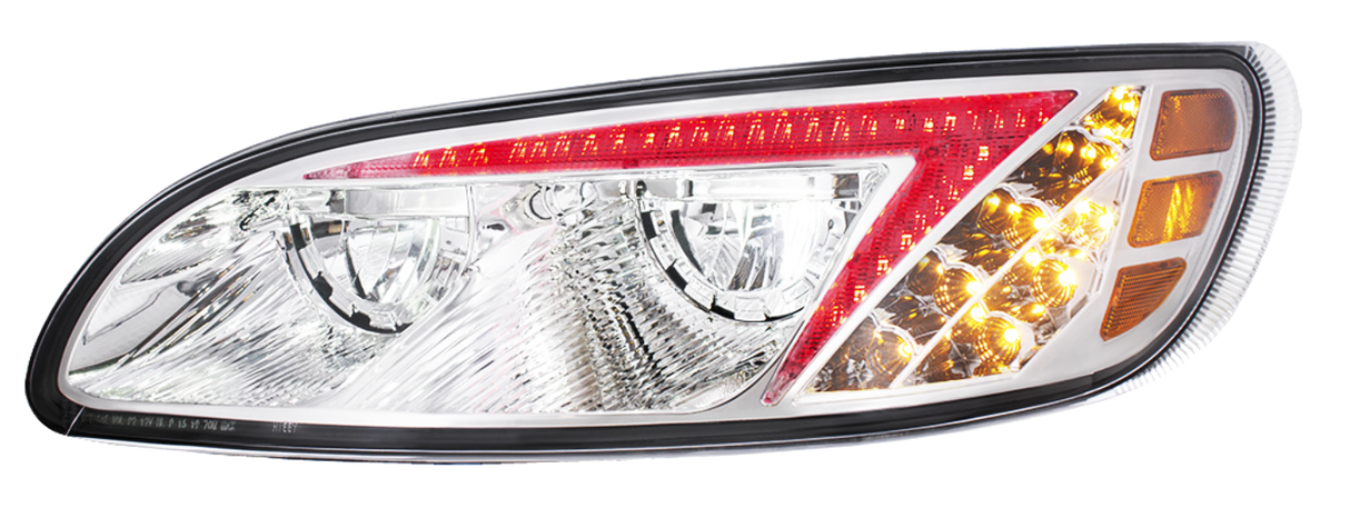 Peterbilt 386 (2006-2016) and 387 (2000-2011) - LED Headlight With Color Changing Position Light Bar