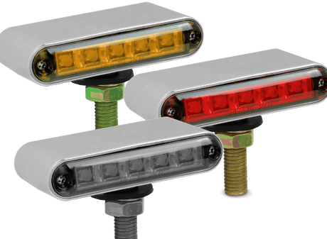 3.5 Inch Double Face LED Light Bar Amber and Red - HD Truck Source