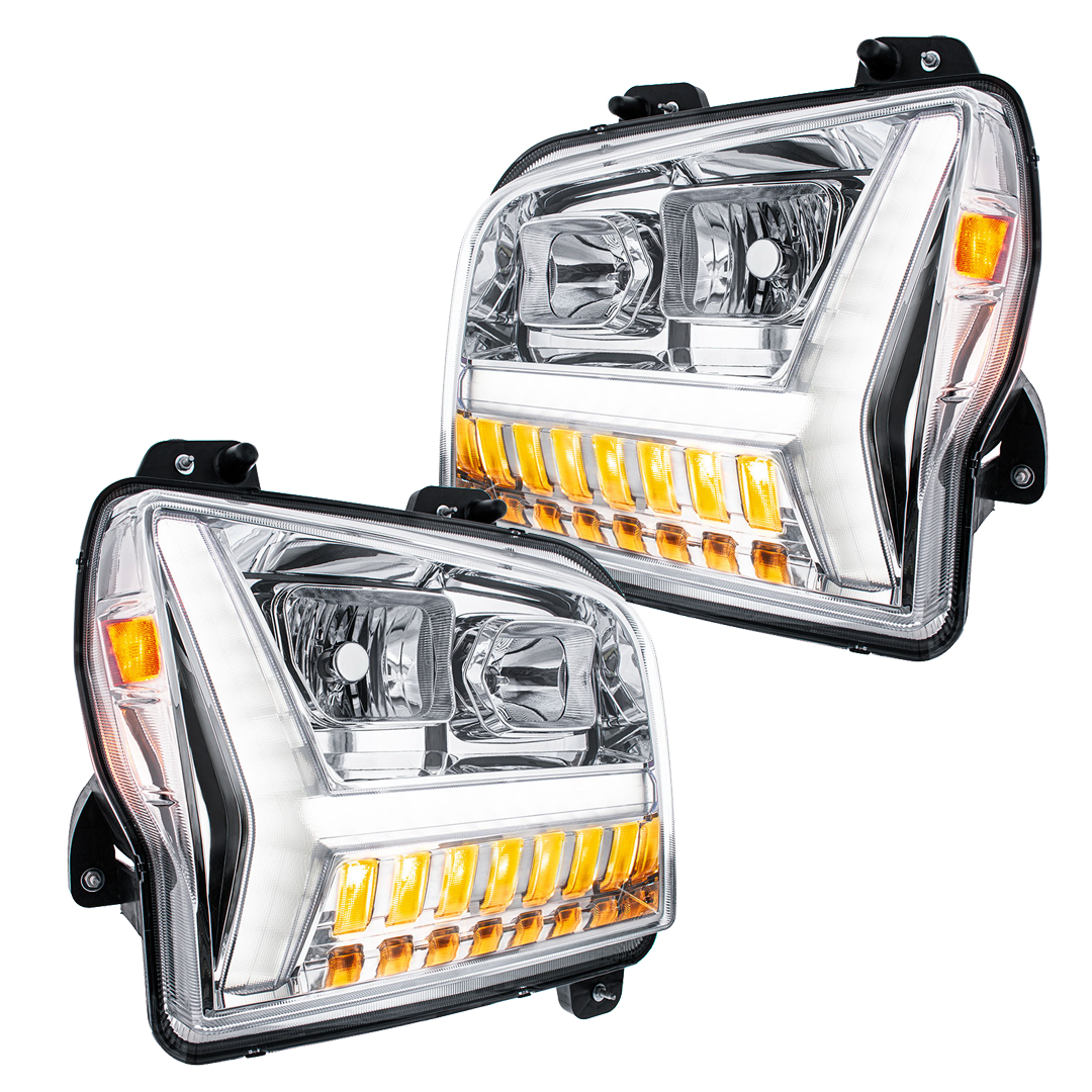 Kenworth W990 (2018-2024) - Headlight With LED DRL Light Bar & Turn Signal