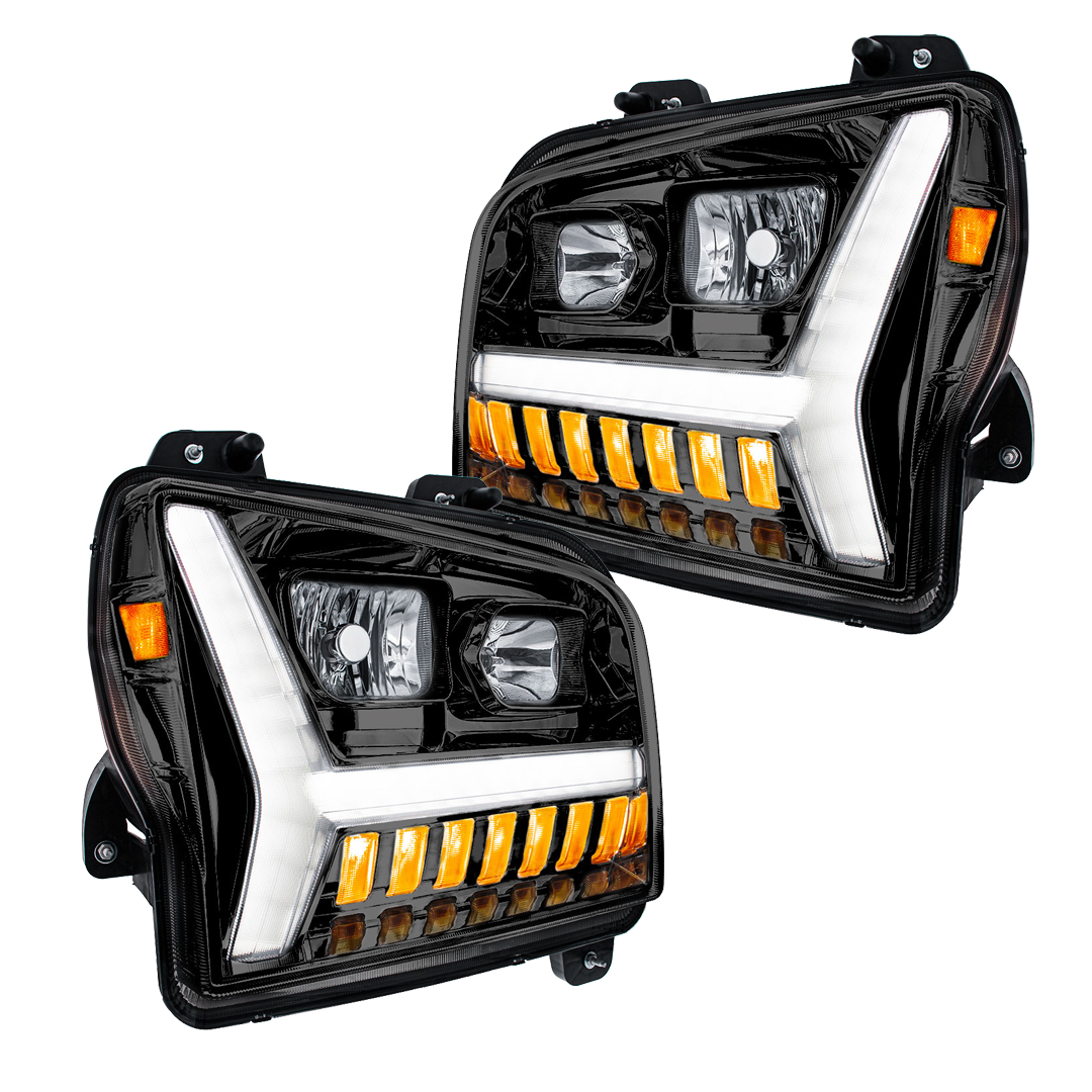 Kenworth W990 (2018-2024) - Headlight With LED DRL Light Bar & Turn Signal