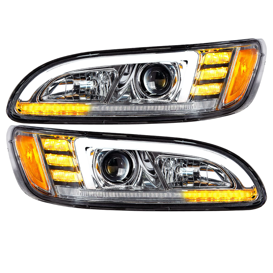 Peterbilt 386 (2005-2015) - Projection Headlight With LED Sequential Turn & DRL