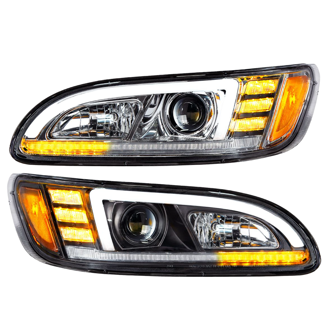 Peterbilt 386 (2005-2015) - Projection Headlight With LED Sequential Turn & DRL