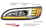 Peterbilt 386 (2005-2015) - Projection Headlight With LED Sequential Turn & DRL