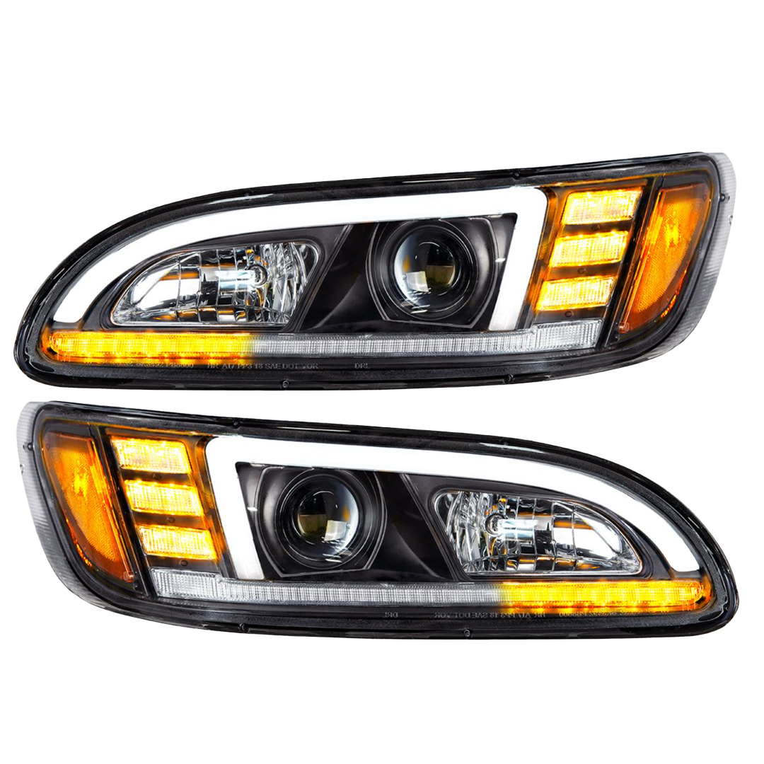 Peterbilt 386 (2005-2015) - Projection Headlight With LED Sequential Turn & DRL