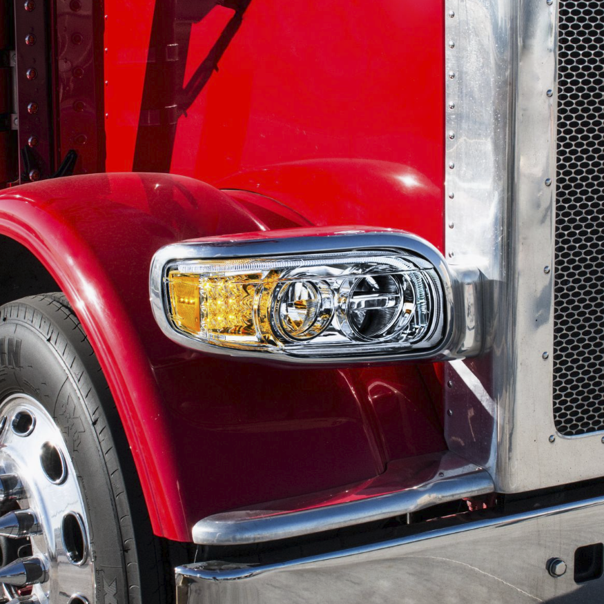Peterbilt 388 (2008-2015) & 389 (2008-2023) - LED Headlight With LED Turn & Position Light Bar