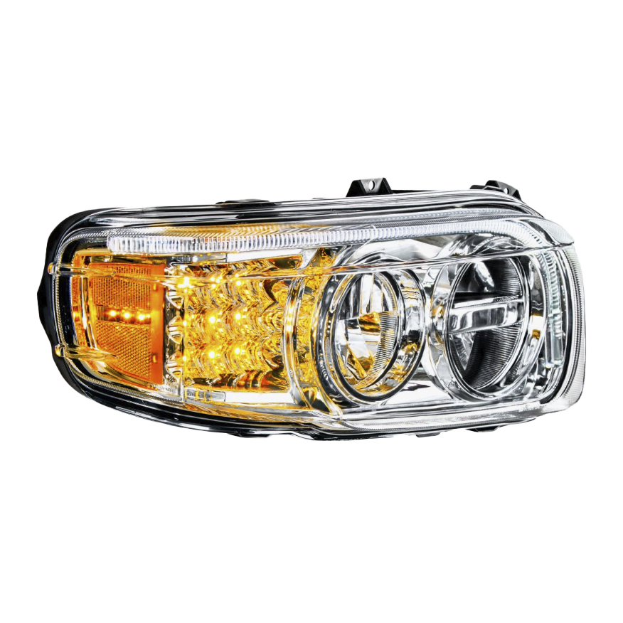 Peterbilt 388 (2008-2015) & 389 (2008-2023) - LED Headlight With LED Turn & Position Light Bar