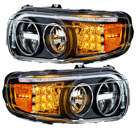Peterbilt 388 (2008-2015) & 389 (2008-2023) - LED Headlight With LED Turn & Position Light Bar