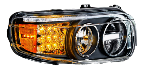 Peterbilt 388 (2008-2015) & 389 (2008-2023) - LED Headlight With LED Turn & Position Light Bar