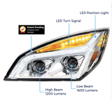 Freightliner Cascadia (2018-2020) - LED Projection Headlight With Position Light & LED Turn Signal