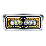 4 x 6 Inch High Power 9 LED Headlight With LED Turn Signal & Position Light-Passenger
