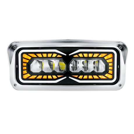 4 x 6 Inch High Power 9 LED Headlight With LED Turn Signal & Position Light-Passenger