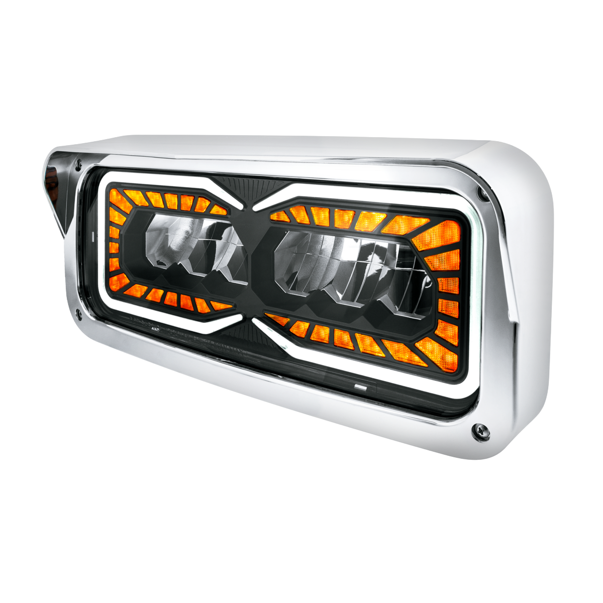4 x 6 Inch High Power 9 LED Headlight With LED Turn Signal & Position Light-Passenger