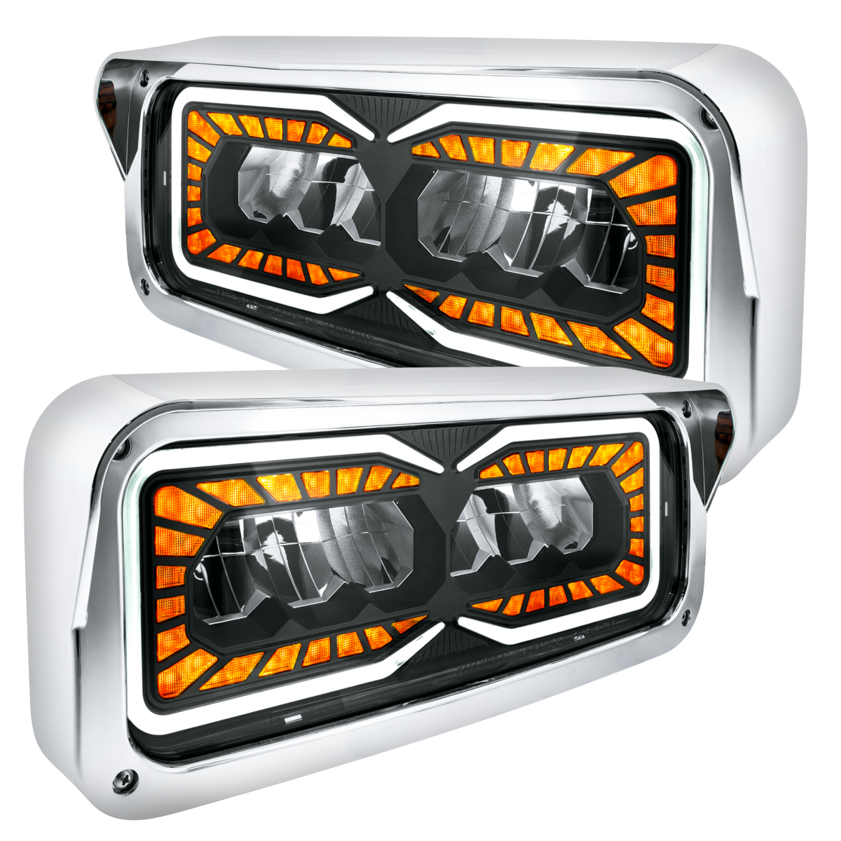 4 x 6 Inch High Power 9 LED Headlight With LED Turn Signal & Position Light-Passenger