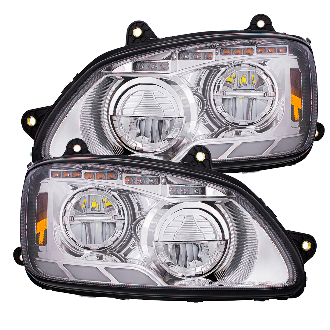 Kenworth T660 (2008-2017) - Full LED Headlight With Sequential Turn Signal & Position Light Bars