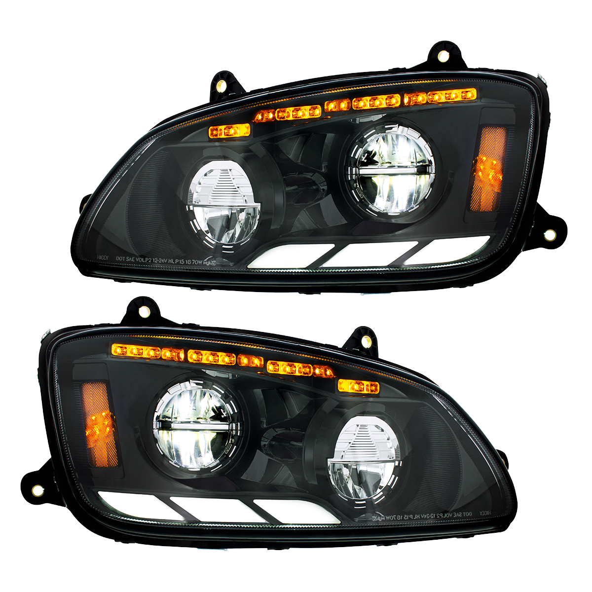 Kenworth T660 (2008-2017) - Full LED Headlight With Sequential Turn Signal & Position Light Bars