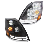 Volvo VN/VNL (2003-2017) - LED Headlight With Dual Color LED Light Bars
