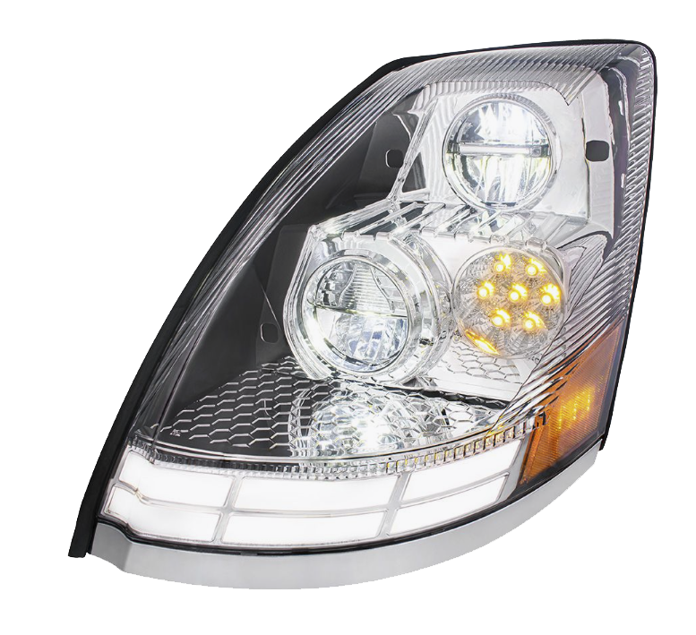 Volvo VN/VNL (2003-2017) - LED Headlight With Dual Color LED Light Bars