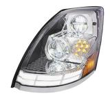 Volvo VN/VNL (2003-2017) - LED Headlight With Dual Color LED Light Bars