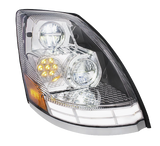 Volvo VN/VNL (2003-2017) - LED Headlight With Dual Color LED Light Bars