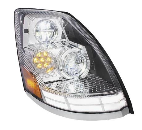 Volvo VN/VNL (2003-2017) - LED Headlight With Dual Color LED Light Bars