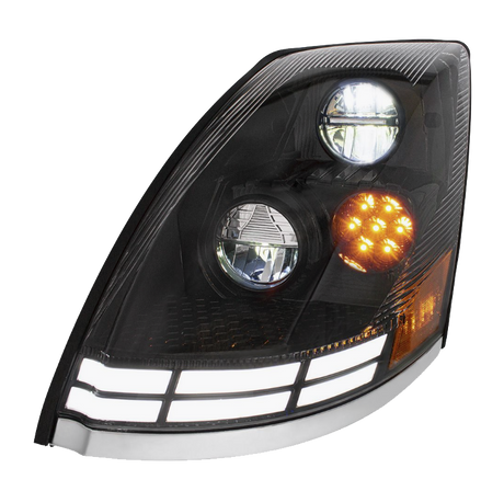 Volvo VN/VNL (2003-2017) - LED Headlight With Dual Color LED Light Bars