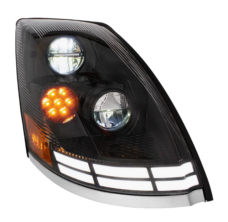 Volvo VN/VNL (2003-2017) - LED Headlight With Dual Color LED Light Bars