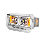 Peterbilt 379 - 10 High Power LED Projection Headlight Assembly With Mounting Arm & Turn Signal Side Pod