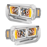 Peterbilt 379 - 10 High Power LED Projection Headlight Assembly With Mounting Arm & Turn Signal Side Pod