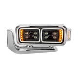 Peterbilt 379 - 10 High Power LED Projection Headlight Assembly With Mounting Arm & Turn Signal Side Pod
