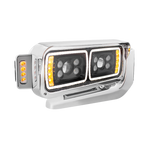 Peterbilt 379 - 10 High Power LED Projection Headlight Assembly With Mounting Arm & Turn Signal Side Pod
