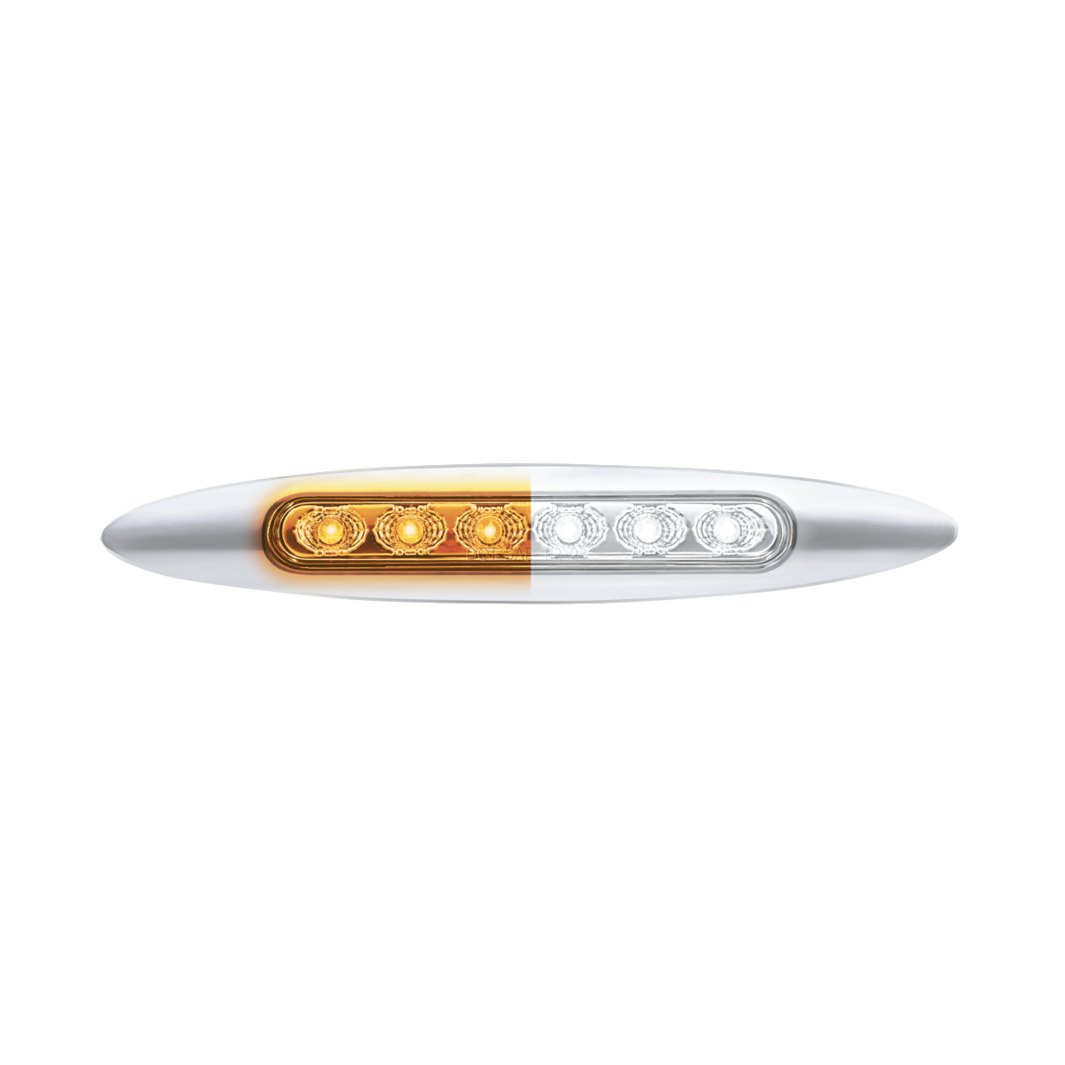 6" Dual Function Double Fury 6 LED Marker Light With Chrome Bezel