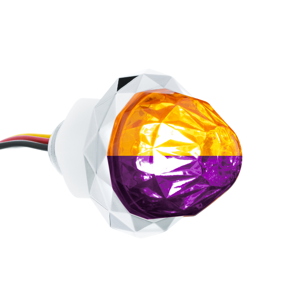 1-1/8 Inch Crystal Watermelon Light Double Fury 4 LED Dual Function