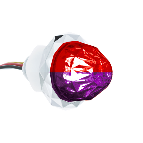 1-1/8 Inch Crystal Watermelon Light Double Fury 4 LED Dual Function