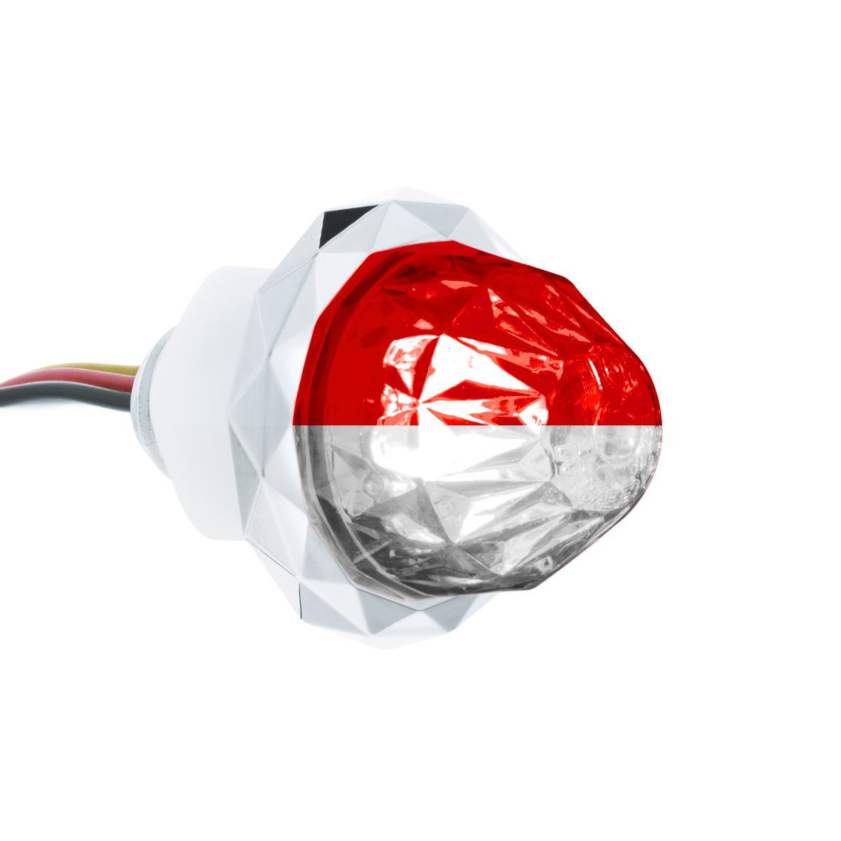 1-1/8 Inch Crystal Watermelon Light Double Fury 4 LED Dual Function