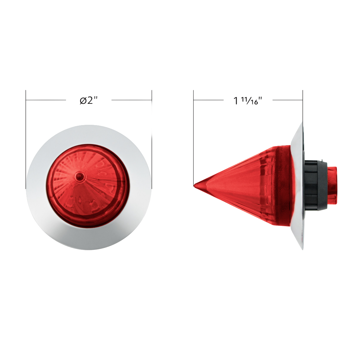 1-1/4 Inch Spike Light With Stainless Steel Bezel, 6 LED Dual Function