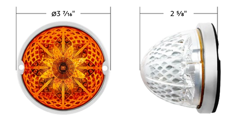 3.5 Inch Watermelon Light With Stainless Steel Bezel - Crystal-Comet 9 LED Dual Function